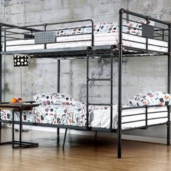 Brand New Black Metal Full Over Full Bunk Bed 