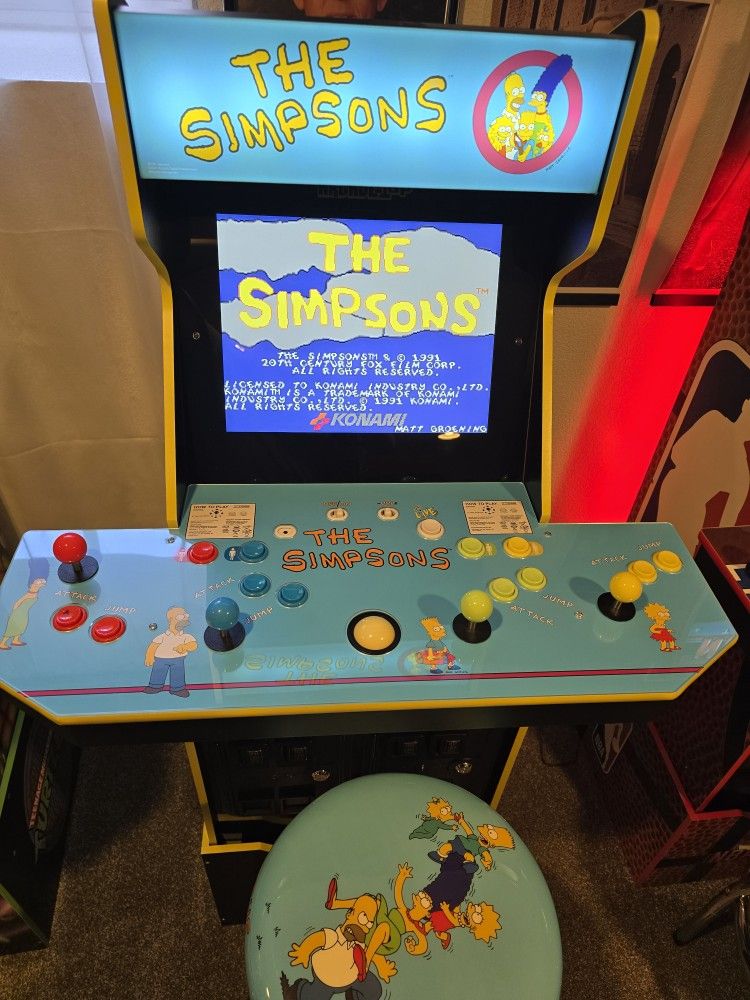 Arcade 1Up The Simpsons 30th Edition Arcade with Stool and Tin