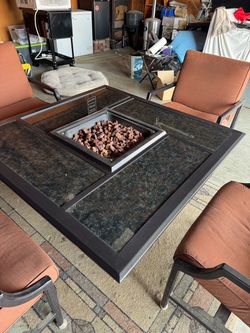 Patio Fire Pit Table with Chairs