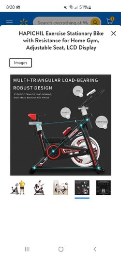 hapichil exercise stationary bike with resistance for home gym