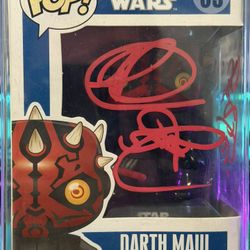 Funko Pop! Star Wars #09 Darth Maul BIG FONT signed by Ray Park