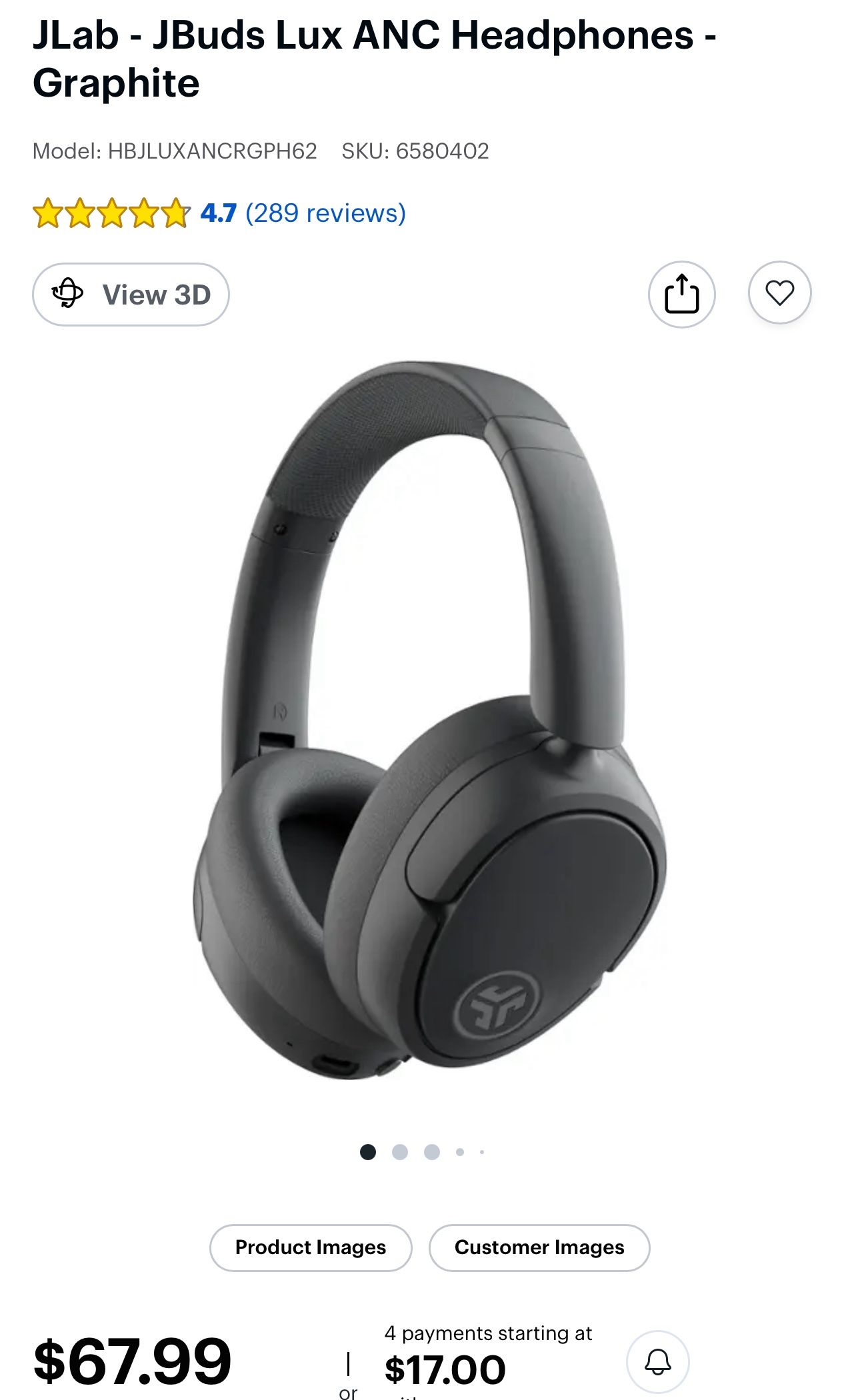 JLab - JBuds Lux ANC Headphones - Graphite