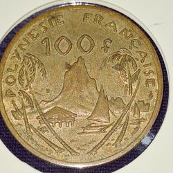 1982 Fench Polynesia 100 Francs Coin