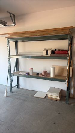 Heavy duty metal storage shelf.