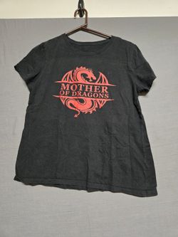 Mother of Dragons Graphic T Shirt Black Red Women's