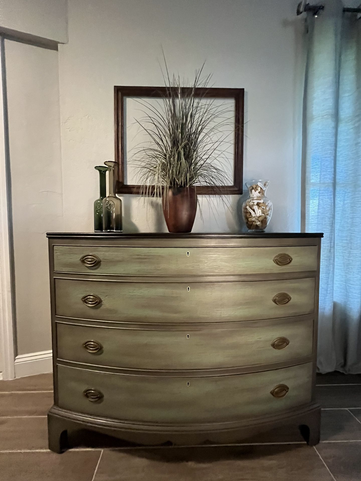 Refinished Hepplewhite Style Bow Front Chest