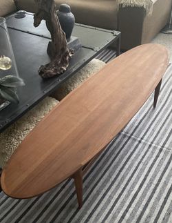 Mid-Century Oval Coffee Table 