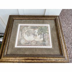 Wood Frame Map Print / Painting 