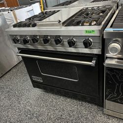 Viking Professional 36 Inch Gas Range Black 