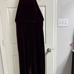 Ladies Velveteen Halter Jumpsuit 