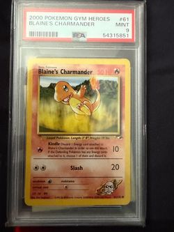 PSA 9 Blaine's Charmander 2000 Gym Heroes #61