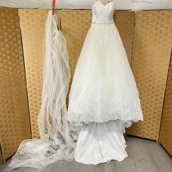 Maggie Sottero White Wedding Dress A Line Princess Sz 00? XXS?