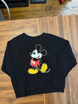 Disney Mickey Mouse Black Graphic Sweatshirt Women's Size Small Pullover Crewneck