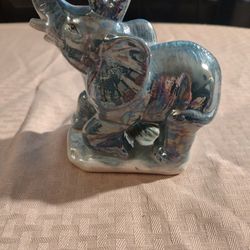 Blue Ceramic Elephant 