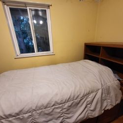 Solid Oak Twin Captains Bed