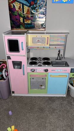 Kids Play Kitchen Set with Fridge