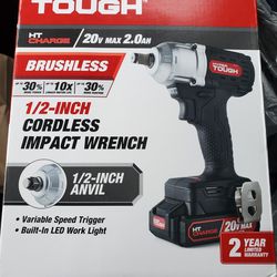 New Cordless impact Wrench By Hyper Tough. 1/2 Inch, 20 Volts
