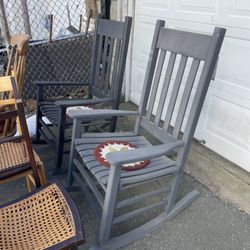 Gray Wooden Rocket Chair