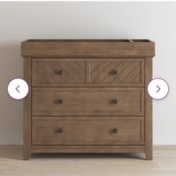 Child Craft 3-drawer Dresser with Changing Table Topper