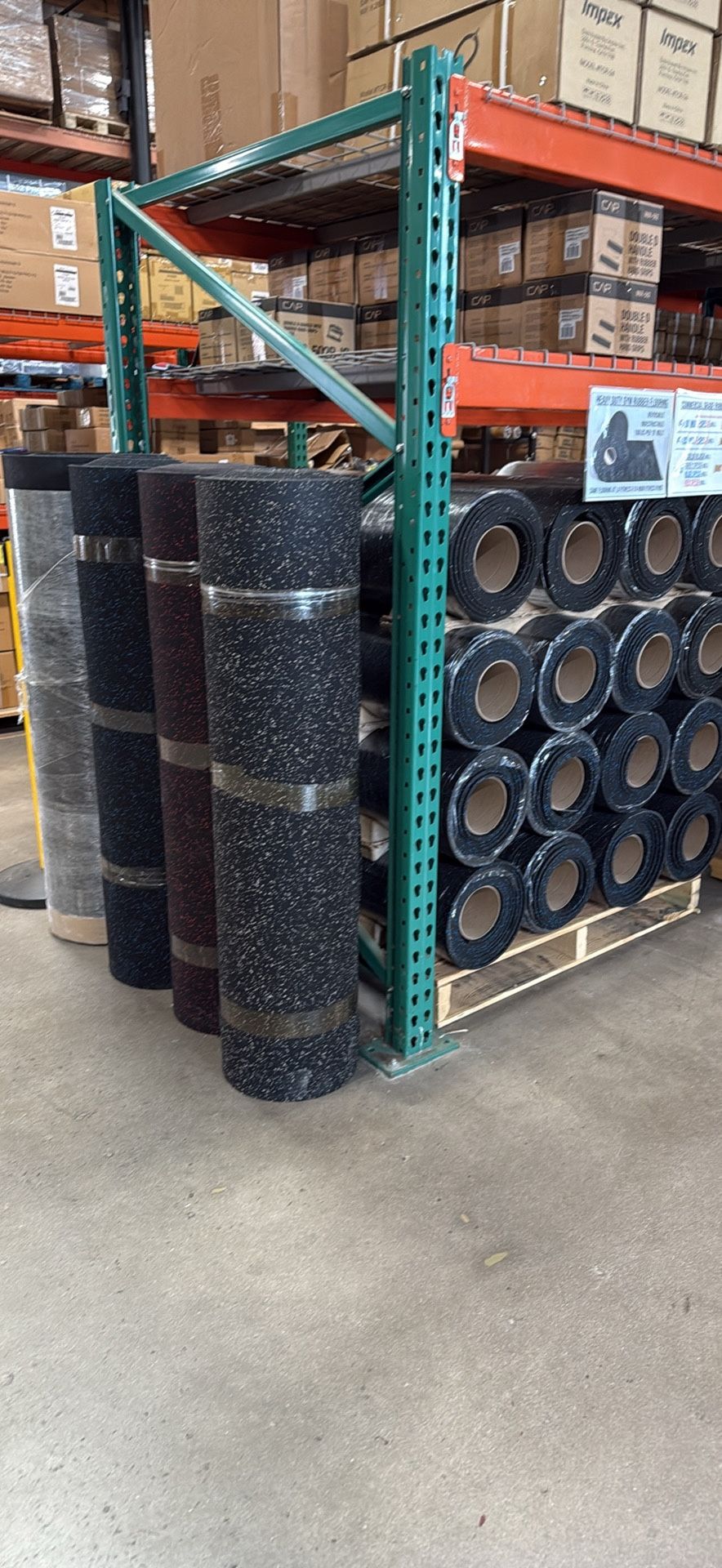 Over 100 Rolls In Stock! RUBBER FLOORING GYM FLOOR - COMMERCIAL GRADE! Heavy Duty Indestructible, Better Than Horse Stall Mats 