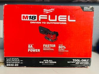 New Milwaukee M18 FUEL 18V Cordless Brushless Belt Sander (Tool-Only). $250