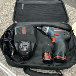 Bosch Cordless Drill/driver Kit With 2 12v Batteries, Charger And Carry Case
