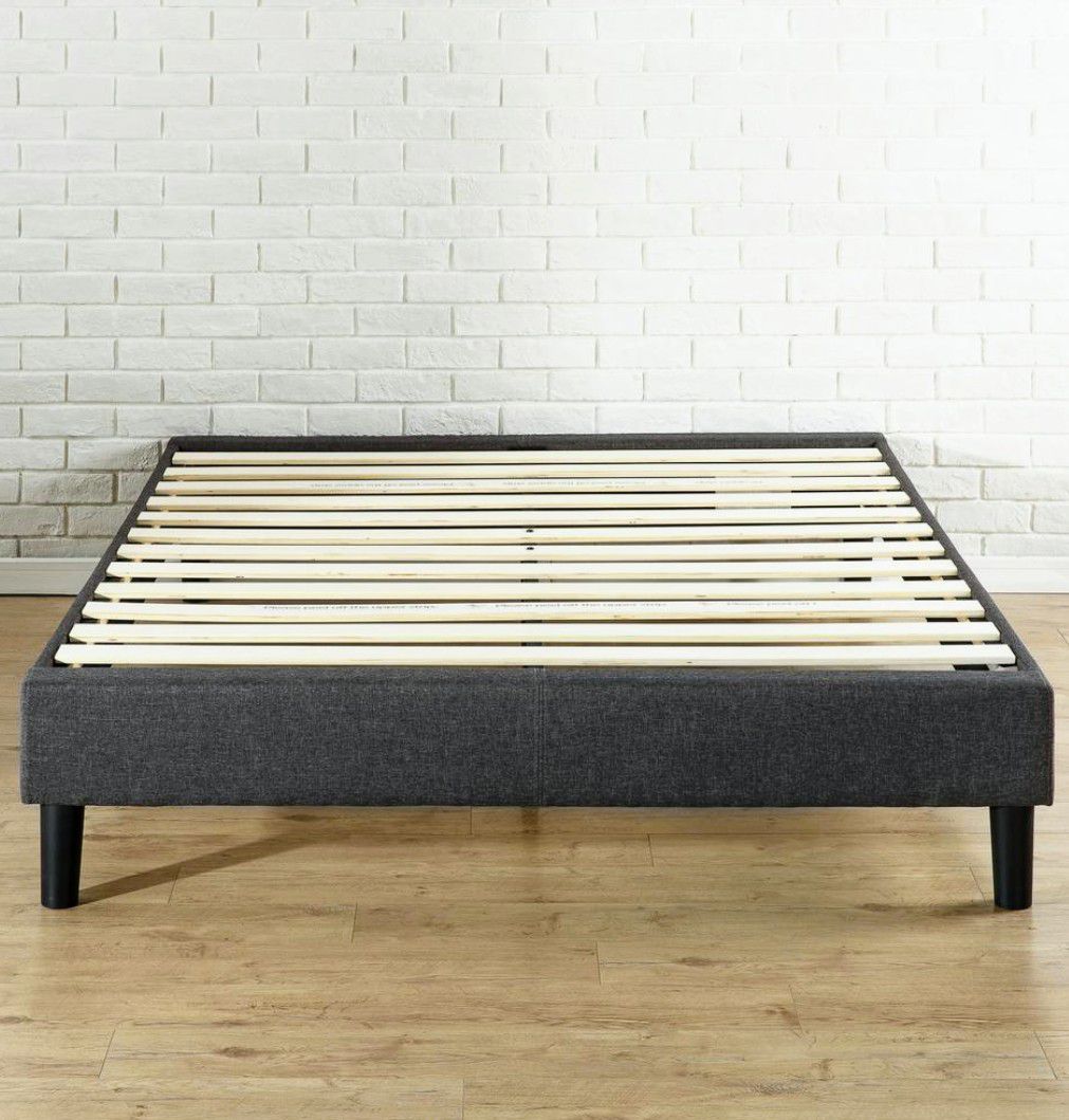 King size upholstered platform bed frame