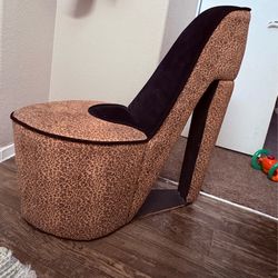 Cheetah print high heel chair