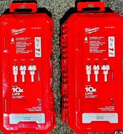 Milwaukee 4-Piece Carbide Hole Cutter Kit (x2)