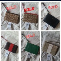 Coach Corner Zip  Wristlets    EACH