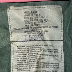 Vintage BDU woodland COLD WEATHER FIELD COAT