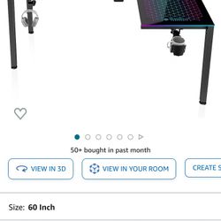 Eureka Ergonomic RGB Reversible Table (Black Glass)