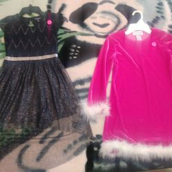 2 Girls Fancy Holiday Dresses Size 6x!