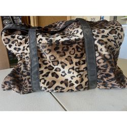 Leopard Skin Duffel Bag 20”Wx12” H