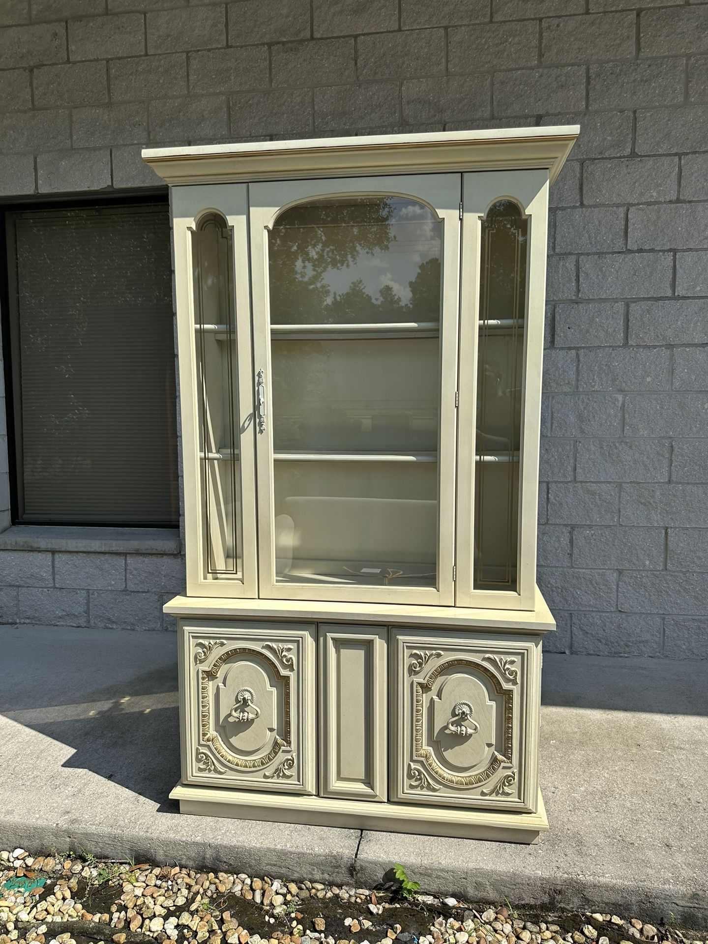 Antique China Cabinet With Built In Accent Light