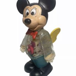 9” Mickey Mouse Wind-Up 1978 Vintage Clear See-thru Robot Gabriel