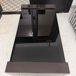 Modern Black Coffee Table with Glass Top
