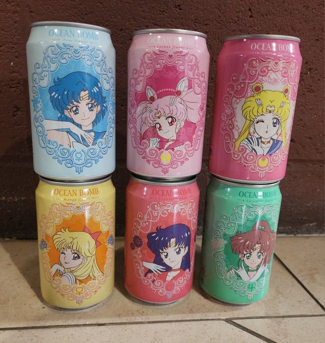 Ocean Bomb Sailor Moon Cans Set of 6 SEALED