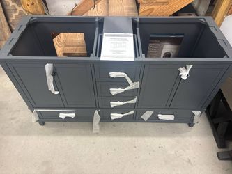 Home Decorators Collection Merryfield 60 in. W x 21.5 in. D x 34 in. H Bath Vanity Cabinet without Top in Dark Blue-Gray