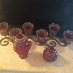 Red Glass 5 Piece Set