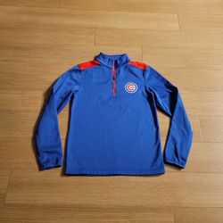 Chicago Cubs 1/4 Zip Long Sleeve fleece lined Pullover, Men's size Small Genuine Merchandise