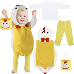 Halloween Baby Rooster Costume Infant Chicken Costume with Chick Basket 0-6month