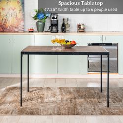 Homy Casa MILLIKEN 120 ESPRESSO "120 x 75 x 75 in" Dining Table Open Box