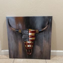 American Flag Skull Canvas 
