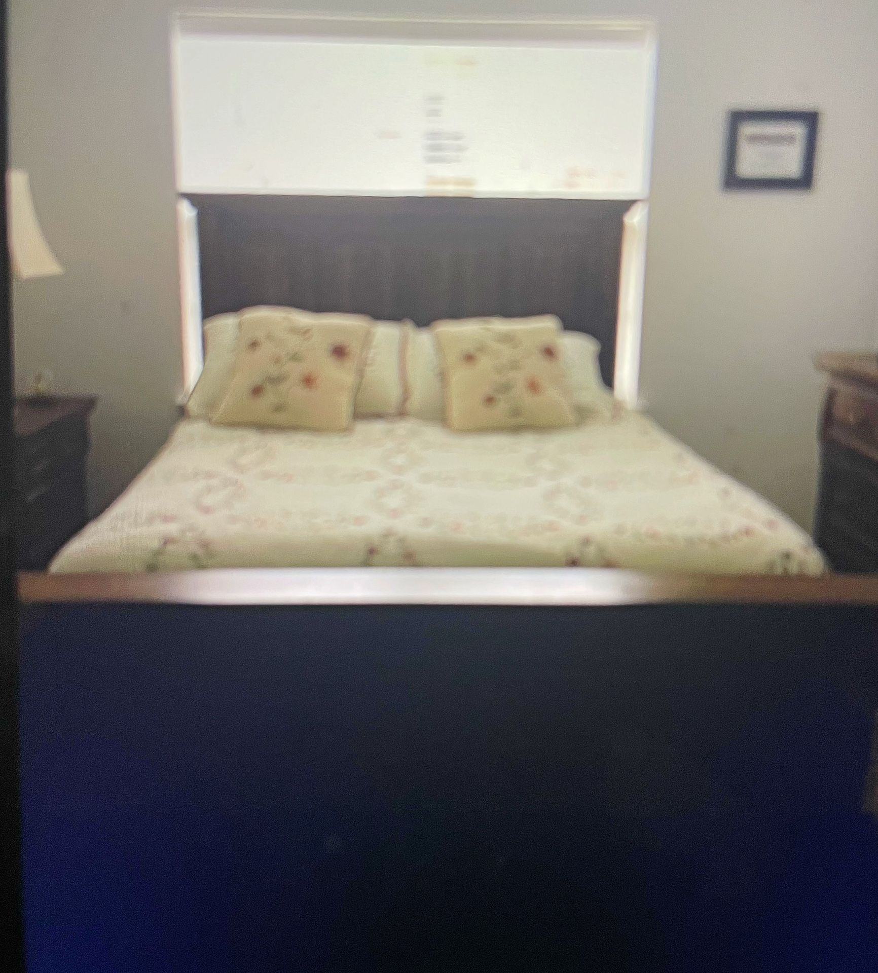 Queen Bed Frame, End Table and TV stand