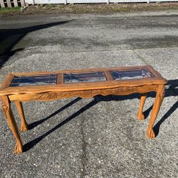 Vintage Wood Frame Console / Entryway Table in Excellent Condition 