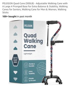 PELEGON Quad Walking Cane 300LB