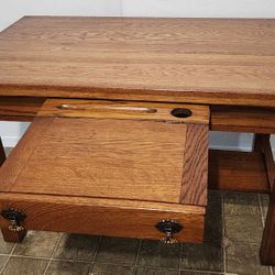 1800's Antique Mission Oak Arts & Crafts Writing Desk / Library Table
