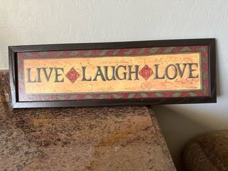 Live Laugh Love Framed Wall Art Sign