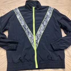 Fashion Nova Men Post Track Jacket Black/Green Athletic Leisure Size small 